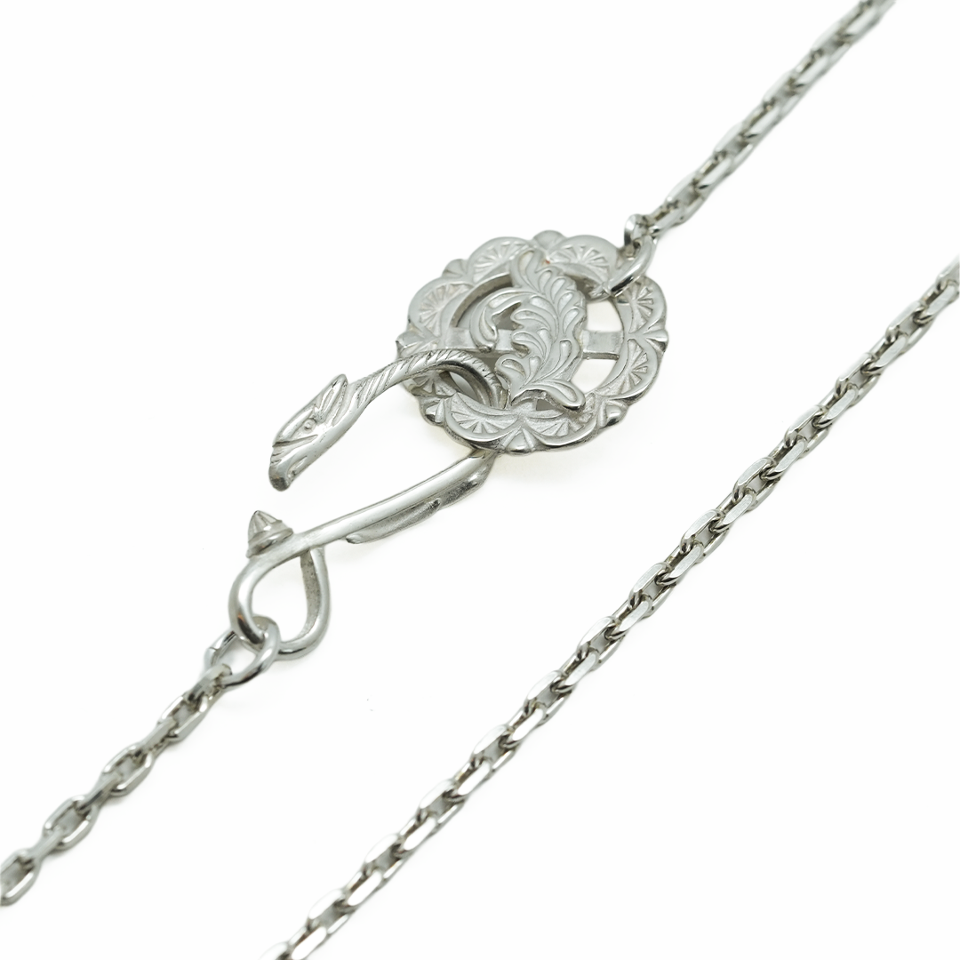 Silver Dollar Craft Silver Arabesque Wheel Eagle Hook Necklace