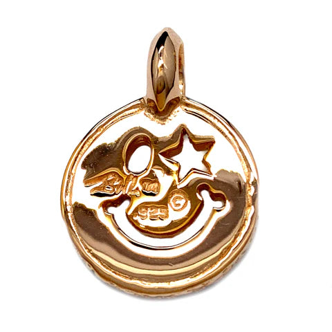 C372RGP Happy Face with Star Eye Rose Gold Plated Charm