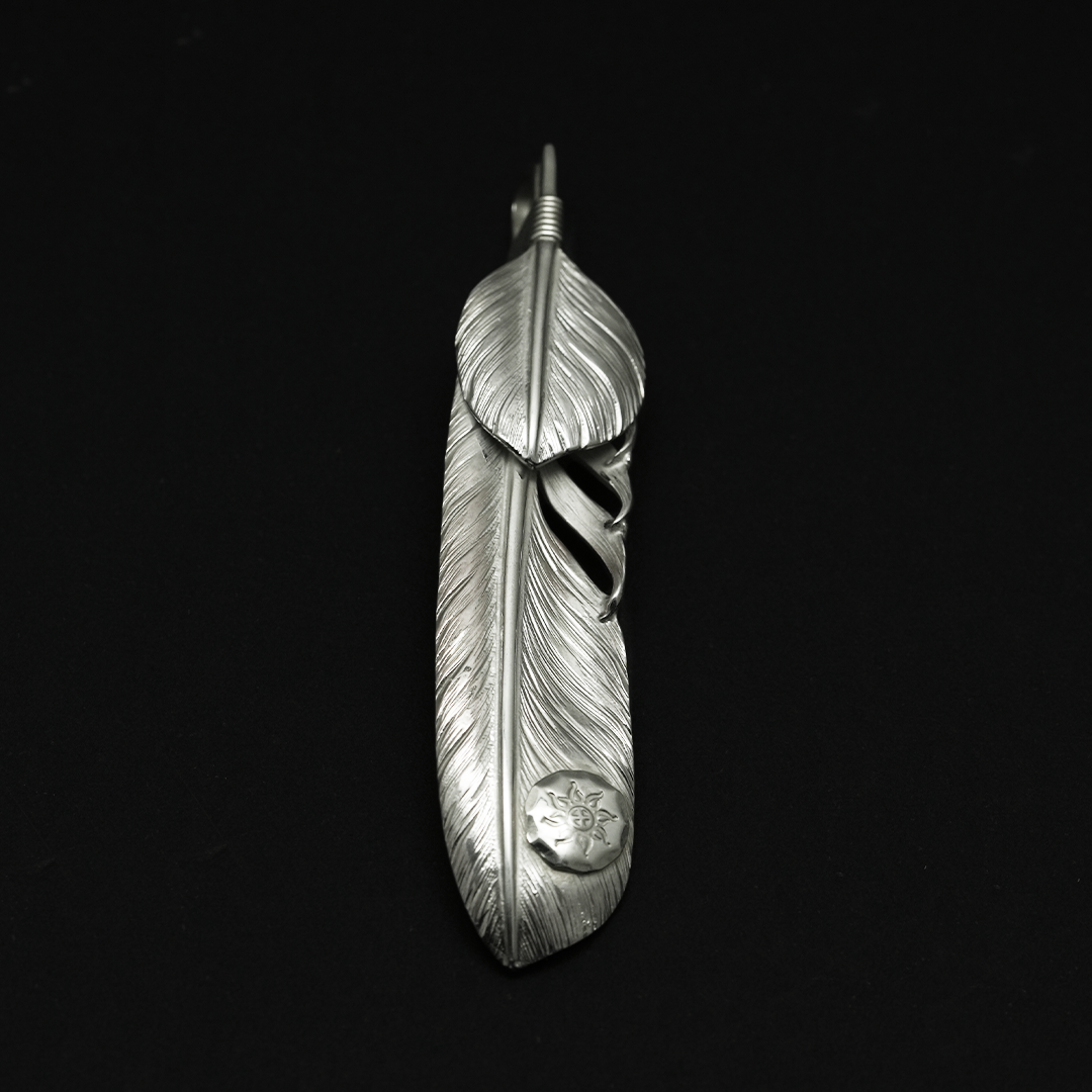 Albatory Silver Top Silver Point Feather L