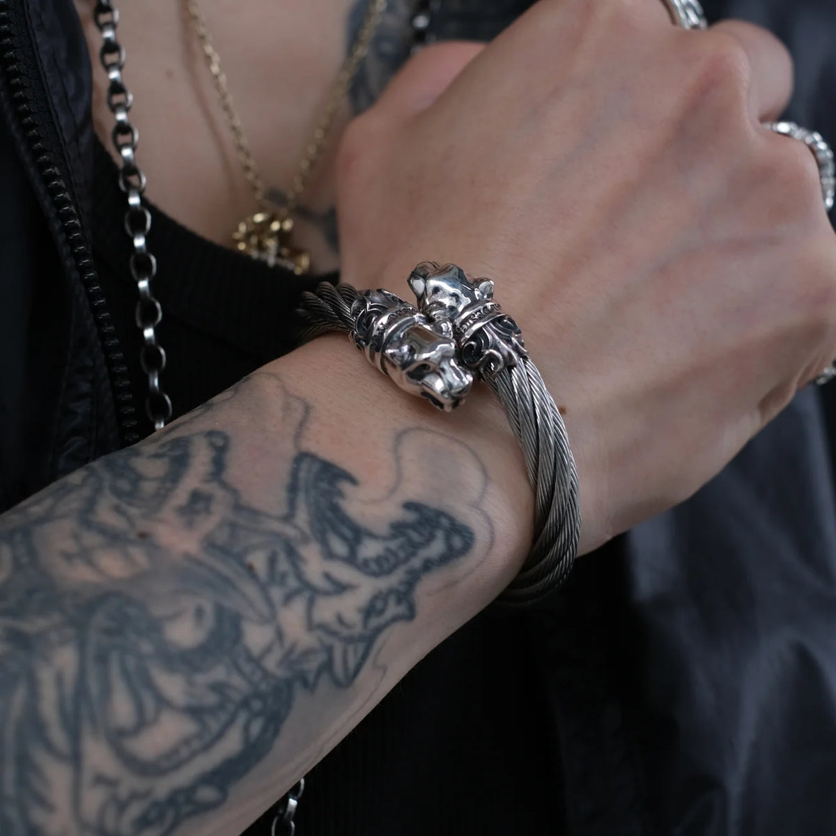 Fat Wire Bangle: Panther