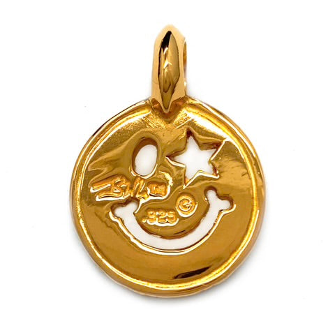 C372YGP Happy Face with Star Eye Yellow Gold Plated Charm