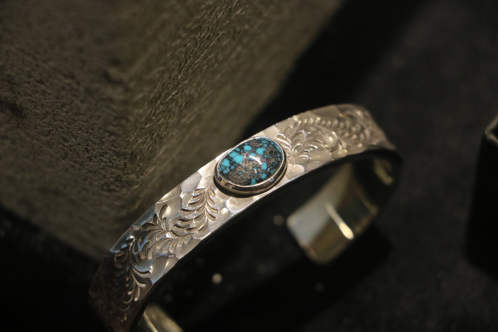Silver Dollar Craft 12mm Turquoise Arabesque Bangle