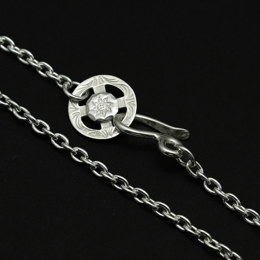 Albatory Silver S Hook Silver Point Wheel Chain Set