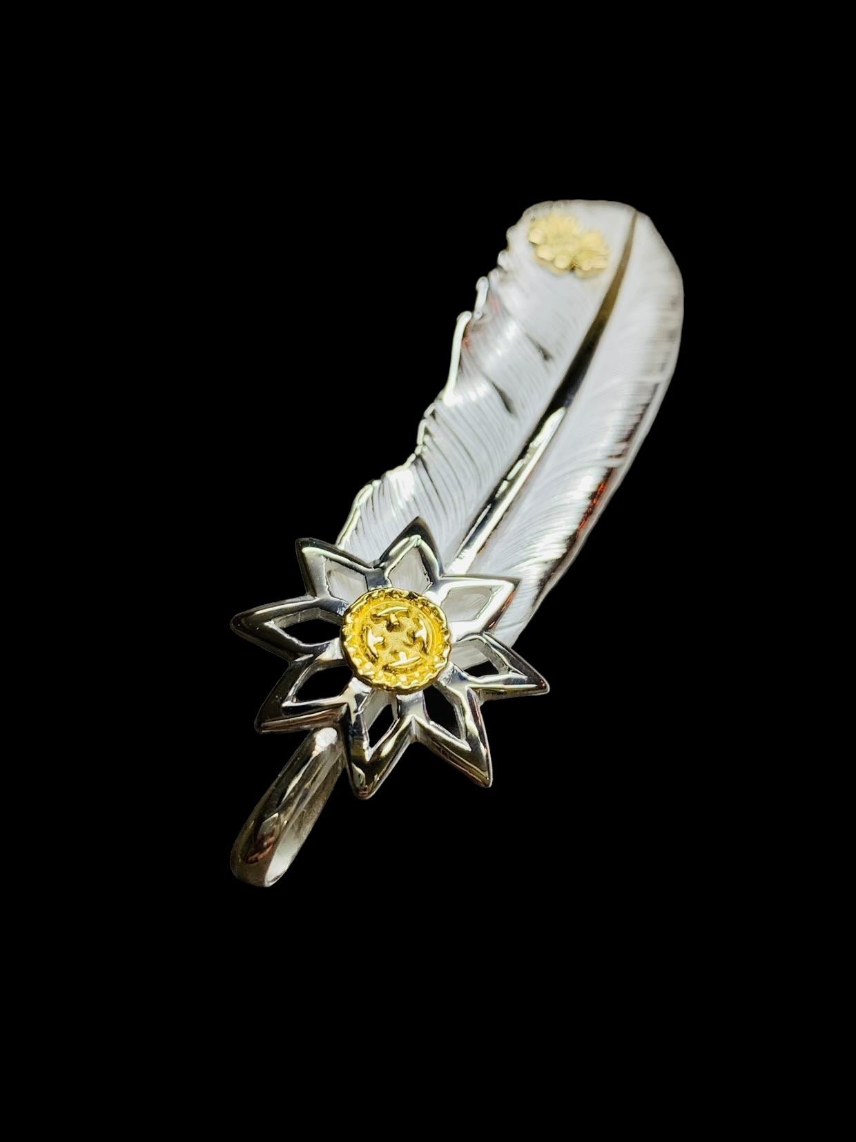 24Kt Gold Point Morning Star 18Kt Hana Silver Feather