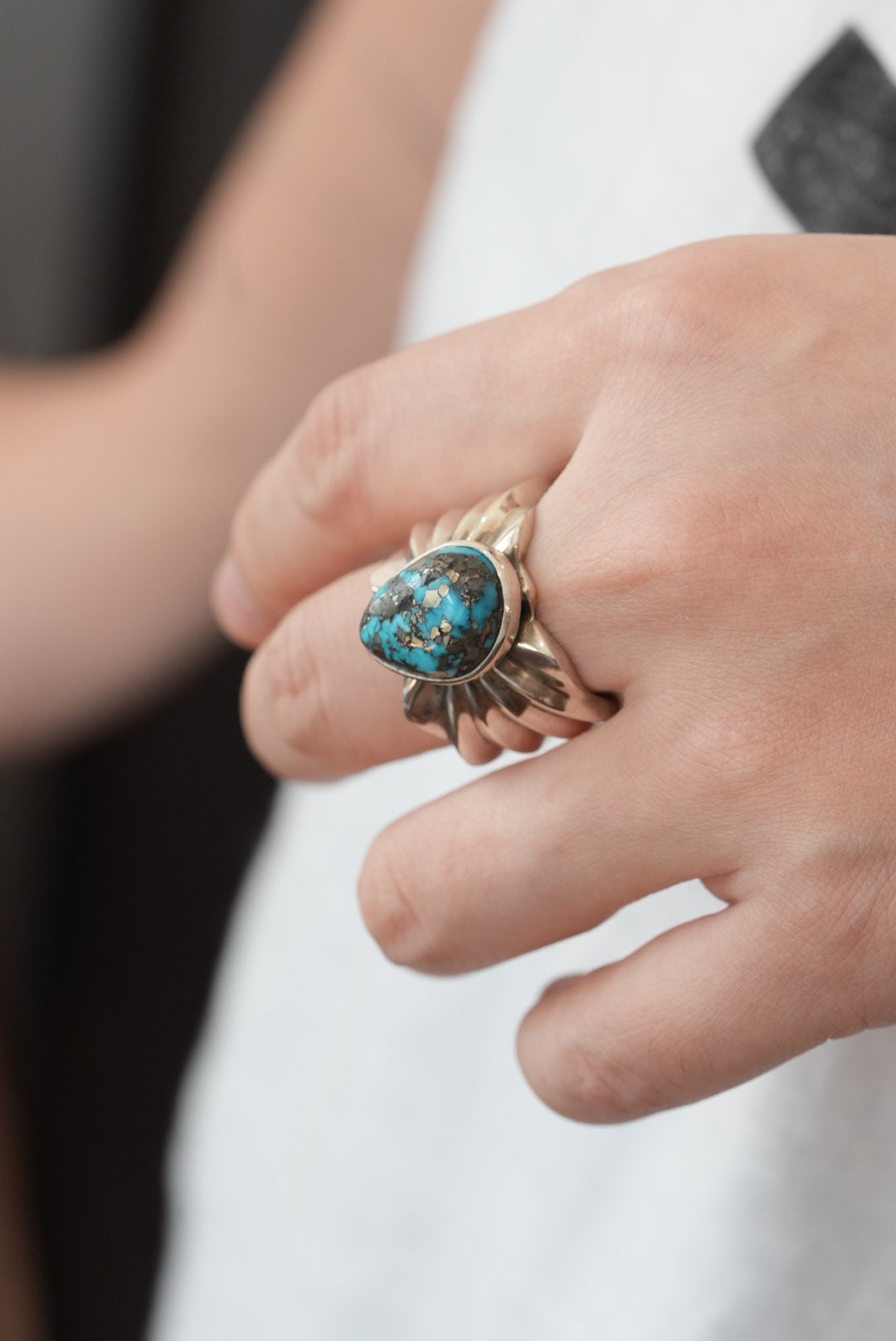 Silver Dollar Craft Morenci Turquoise Ring