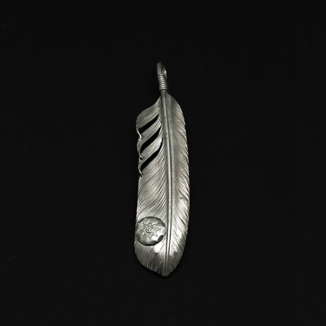 Albatory Silver Rope Silver Point Feather L