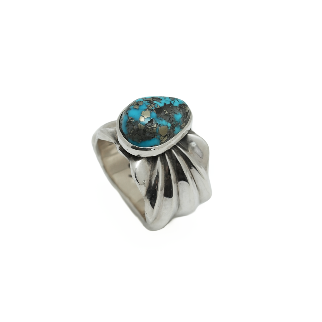 Silver Dollar Craft Morenci Turquoise Ring