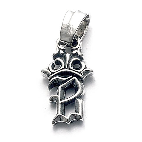 PN878 Initial Crown Pendant