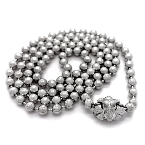 N876CP Rhodium Plated Medium Ball Chain Necklace