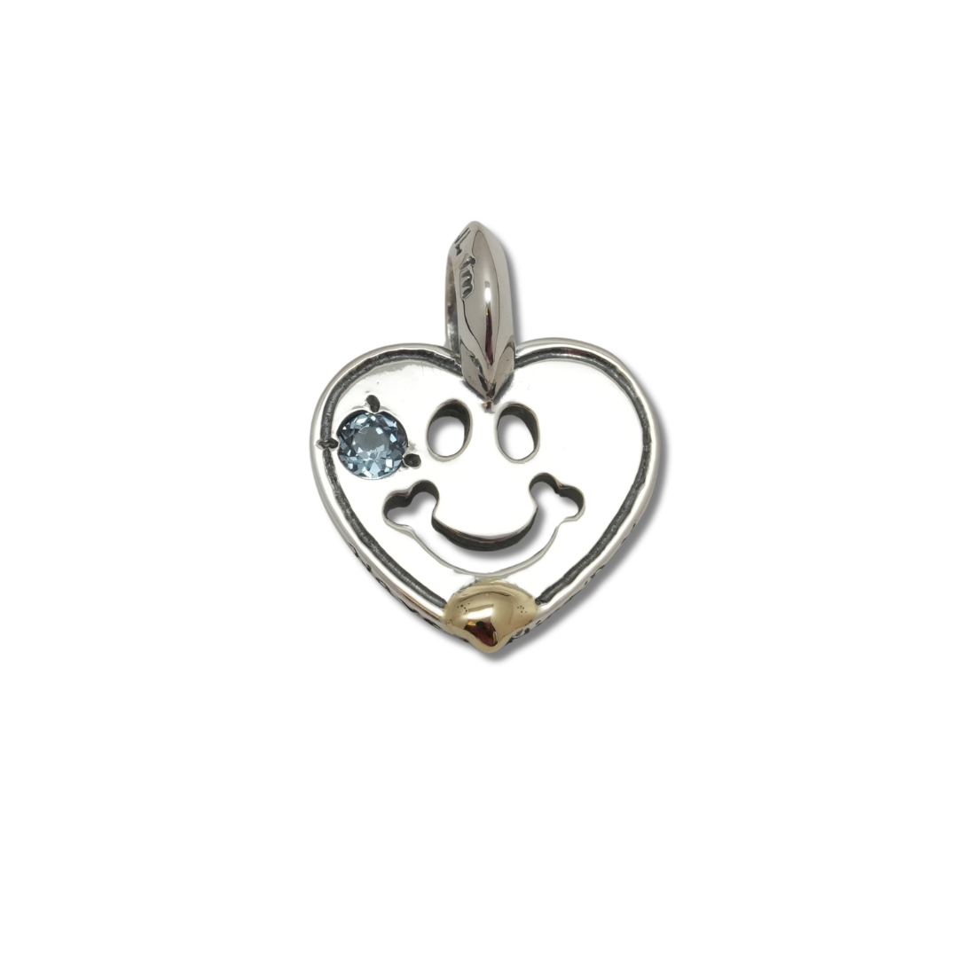 CUSTOM made Deopuz - Heart Happy Face w/ the 4mm Stone w/ 1 Spot 18K Gold overlay