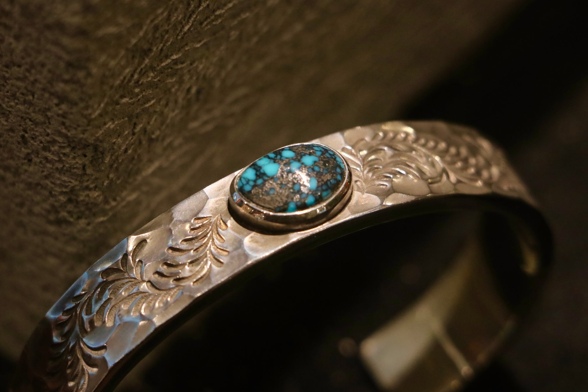 Silver Dollar Craft 12mm Turquoise Arabesque Bangle