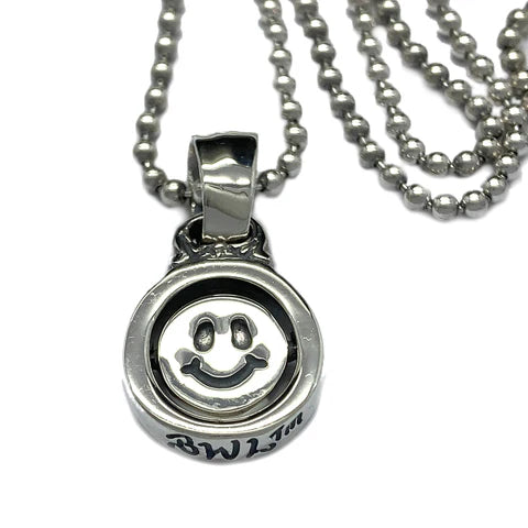 C391 Rotating Peace/Happy Face Charm With Ball Chain