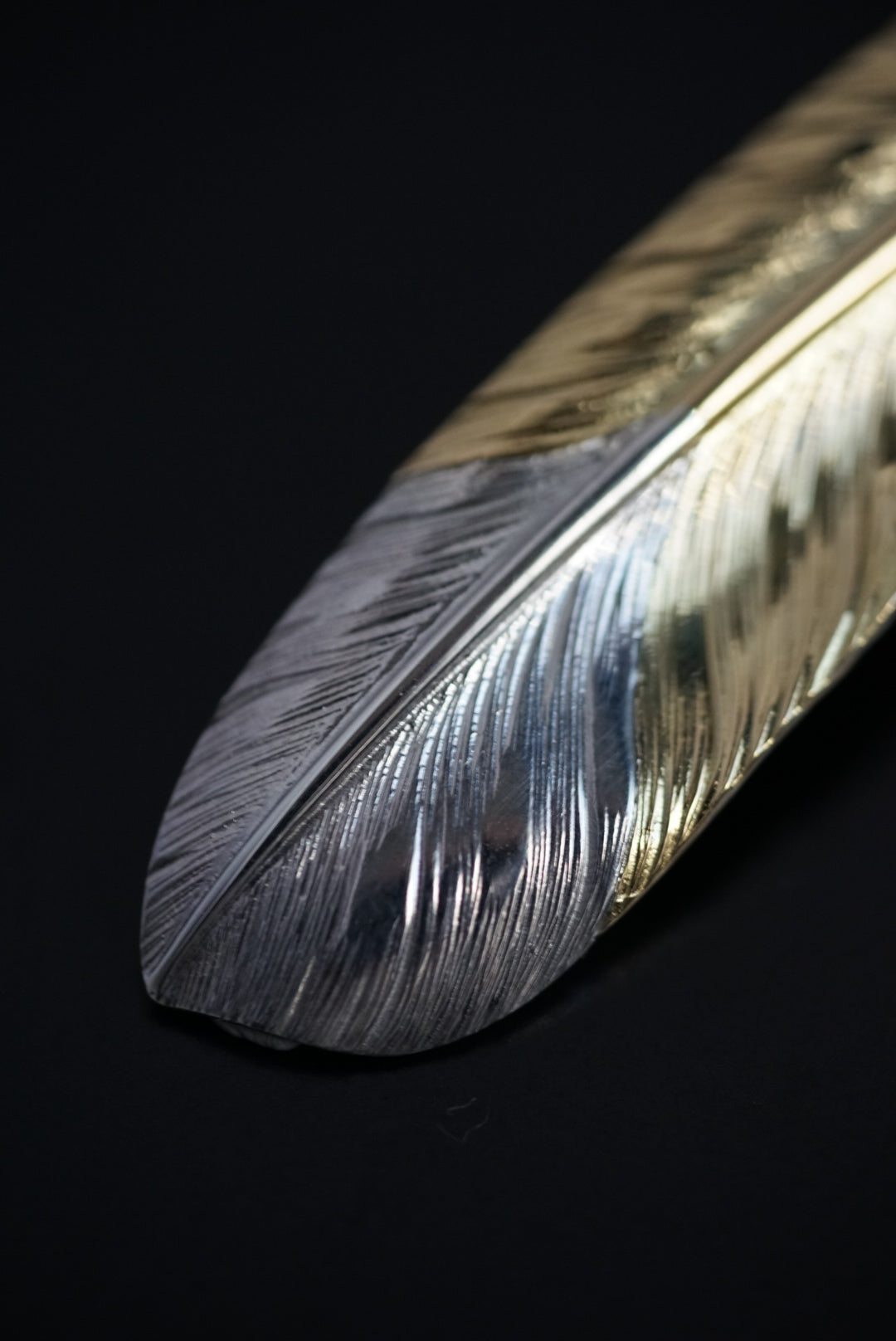 Albatory Top Silver Silver Cup Tip Silver Full Gold Feather Pendant L With Opal