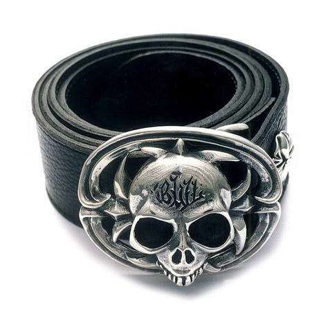 BWL-BB105 Sterling Skull Belt Buckle_1