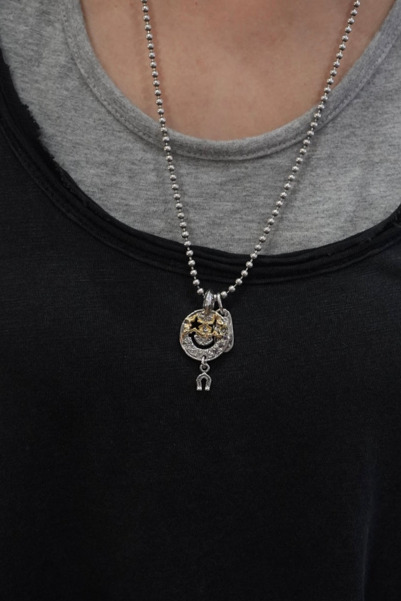 BWL-C392GRC Have a Nice Fucking Day Happy Face Charm w 18K Gold Overlay w 2mm Alexandrite Stone w Silver Charm 81 Teeny Horse Shoe5