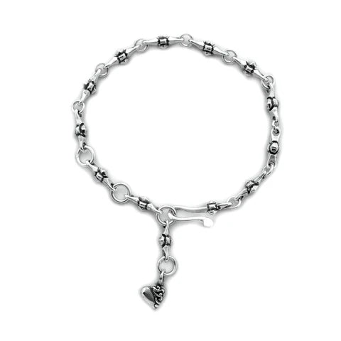 BWL- B521 Women's Small Cross with Heart Fob Bracelet_1