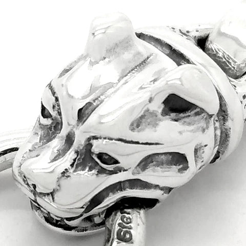 BWL- B587 Small Hammered Boat/Chain Link with Animal Head Bracelet_3