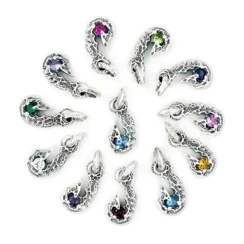 BWL- C368 Graffiti Fish Hook With Gemstone Charm 1