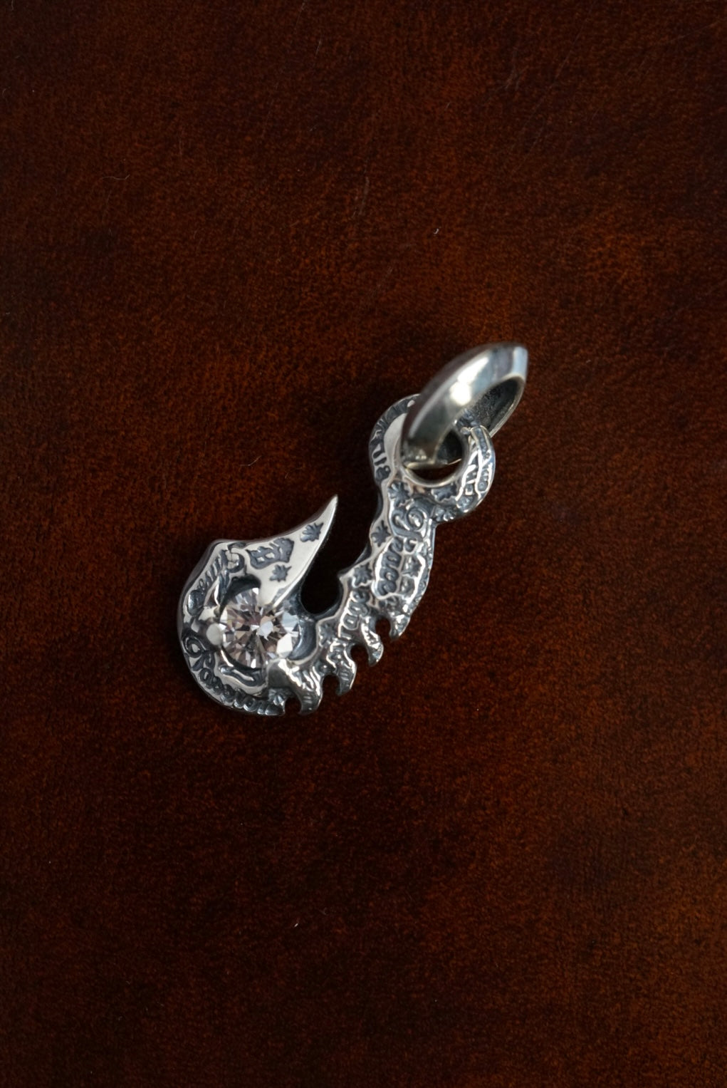 BWL- C368 Graffiti Fish Hook With Gemstone Charm 6