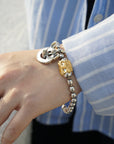 BWL - B536-C Ball Chain Bracelet with 18K Gold Plated Cross Basket 8