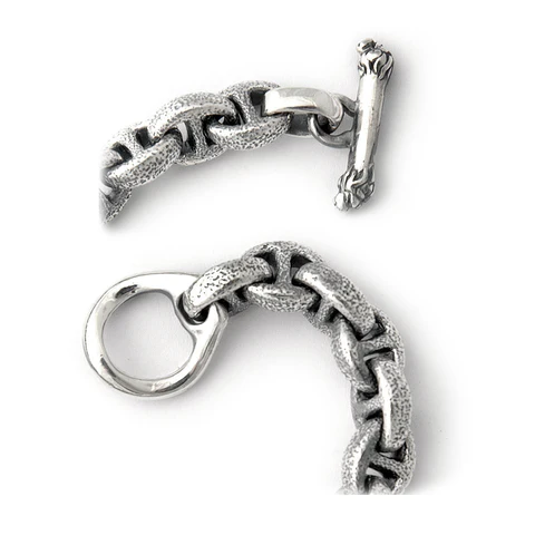BWL - B595 30th Anniversary Hammered Boat Link Bracelet 3