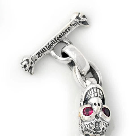 BWL - B598-BW-6"6.5" Graffiti Vintage Skull Bracelet's Bill"s Way 3