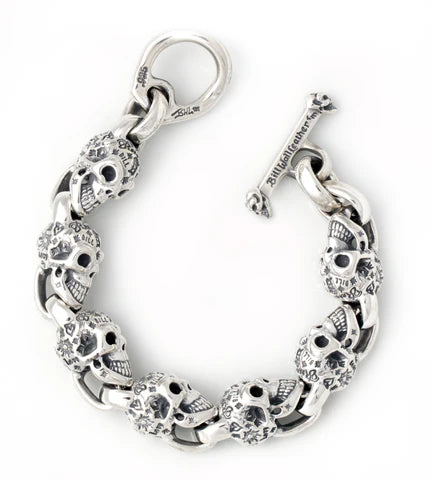 BWL - B598 Graffiti Vintage Skull Bracelet 2