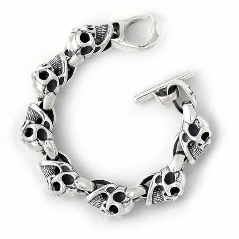 BWL - B599-XLG-GLS Extra Large Good Luck Skull Bracelet long 1
