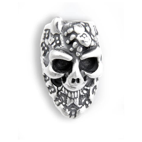 BWL - C363B Graffiti Skull Bead with 1 Horn, Spider and "B" Crown Charm_1