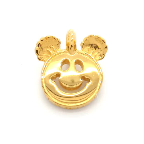 BWL - C381CP Happy Face Charm with Bear Ears 18k Yellow Gold Plated_1