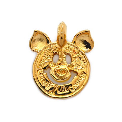 BWL - C382GRC Graffiti Happy Face Charm with Pig Ears 18k Yellow Gold Plated_1