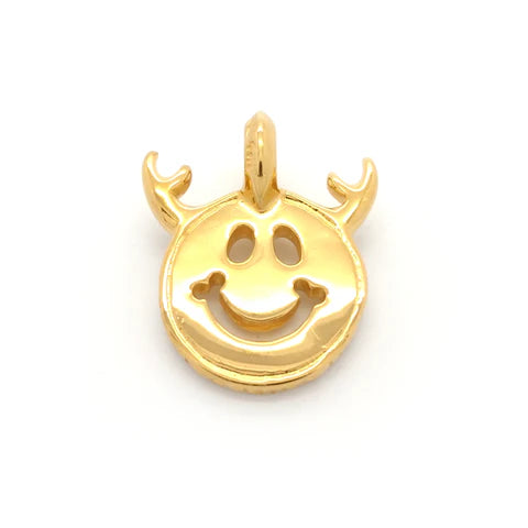BWL - C383CP Happy Face Charm -Antlers 18k Yellow Gold Plating_1