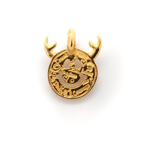 BWL - C383GRCP Graffiti Happy Face Charm -Antlers 18k Yellow Gold Plated_1