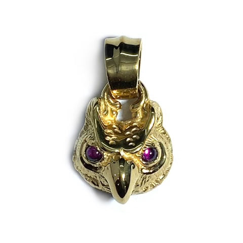 BWL - C387SCP Owl Charm with Stone Eyes Custom Plated_1