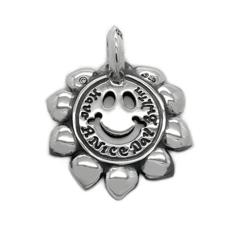 □ BILL WALL LEATHER Happy Face ネックレス シルバー ペンダント