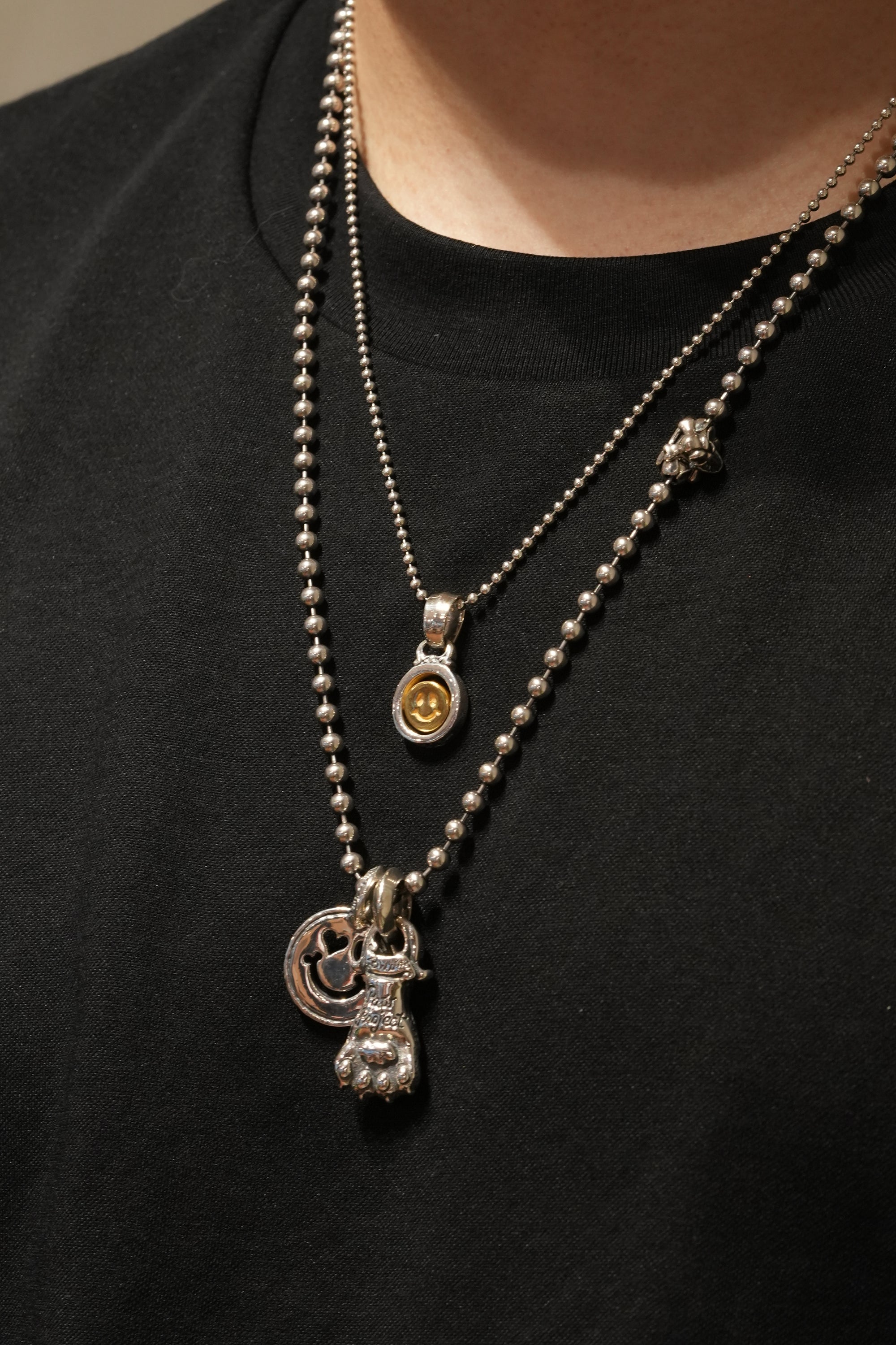 BWL - C391YGP Rotating Peace/Happy Face 18K Yellow Gold Plated Charm With Ball Chain 4