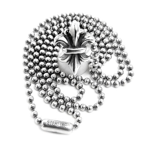 BWL - CB110 Fleur De Lis Charm with 2mm Ball Chain_1
