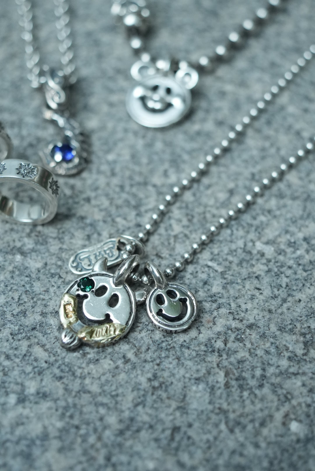 BWL - *Custom Made* C367 Happy Face With Horns and Beard Charm w/ 4mm Stone w/ 2 Spots 18K Gold Overlay_5