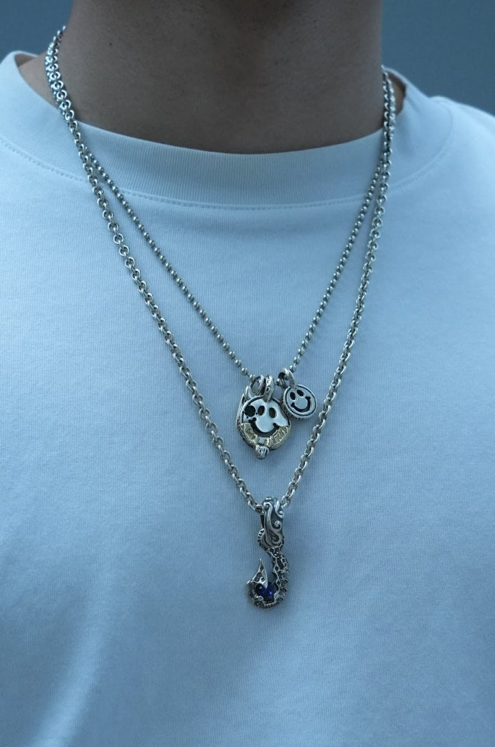 BWL - *Custom Made* C367 Happy Face With Horns and Beard Charm w/ 4mm Stone w/ 2 Spots 18K Gold Overlay_6