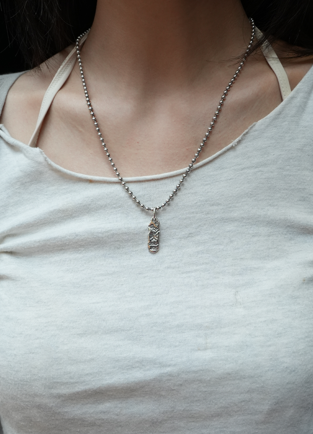 BWL - N884 3mm Ball Chain with Tag Necklace 20 Inch 6