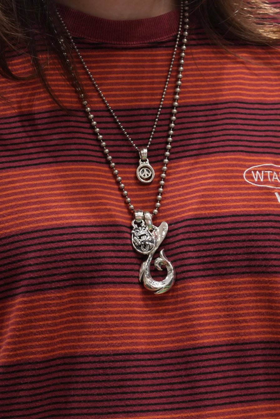 BWl - C391 Rotating Peace/Happy Face Charm With Ball Chain 4