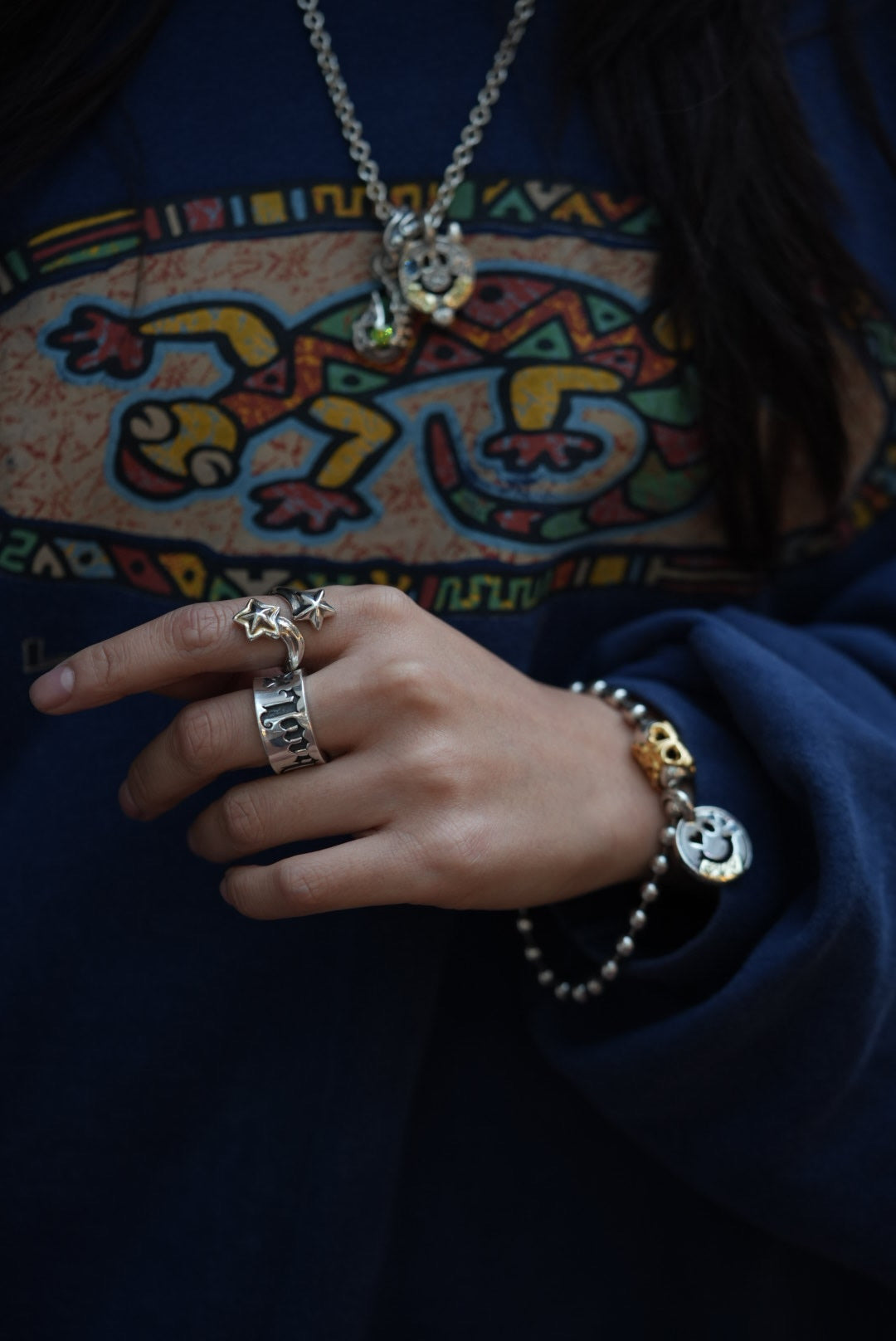 Bill Wall Leather - *Custom Made* C370C Happy Face With Heart Eye Charm w/18K Gold Overlay w/2mm Stone Aquamarine  w/Tiny Heart Stamp 5