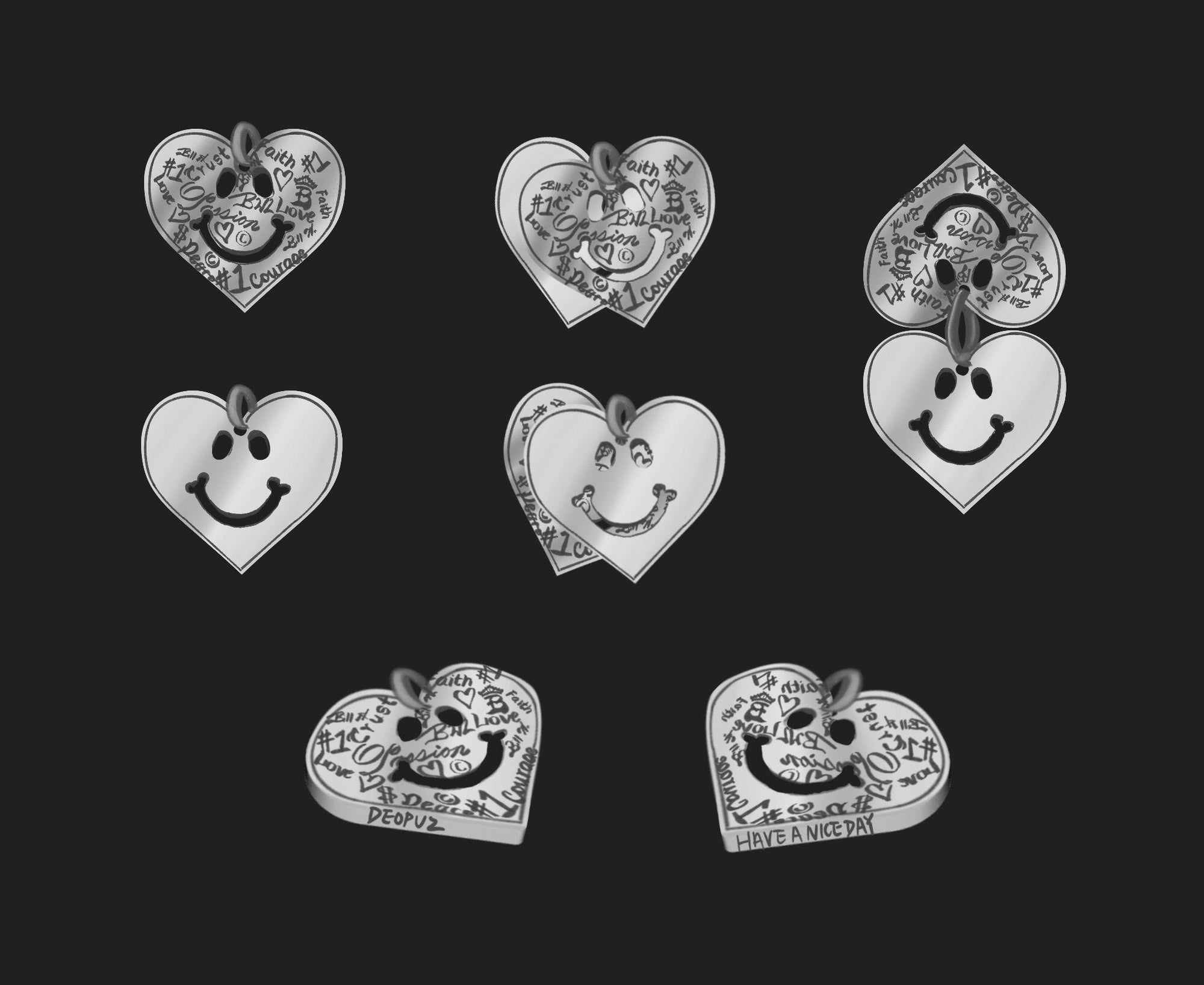 Bill Wall Leather - Deopuz Exclusive - Double Heart Happy Face_7