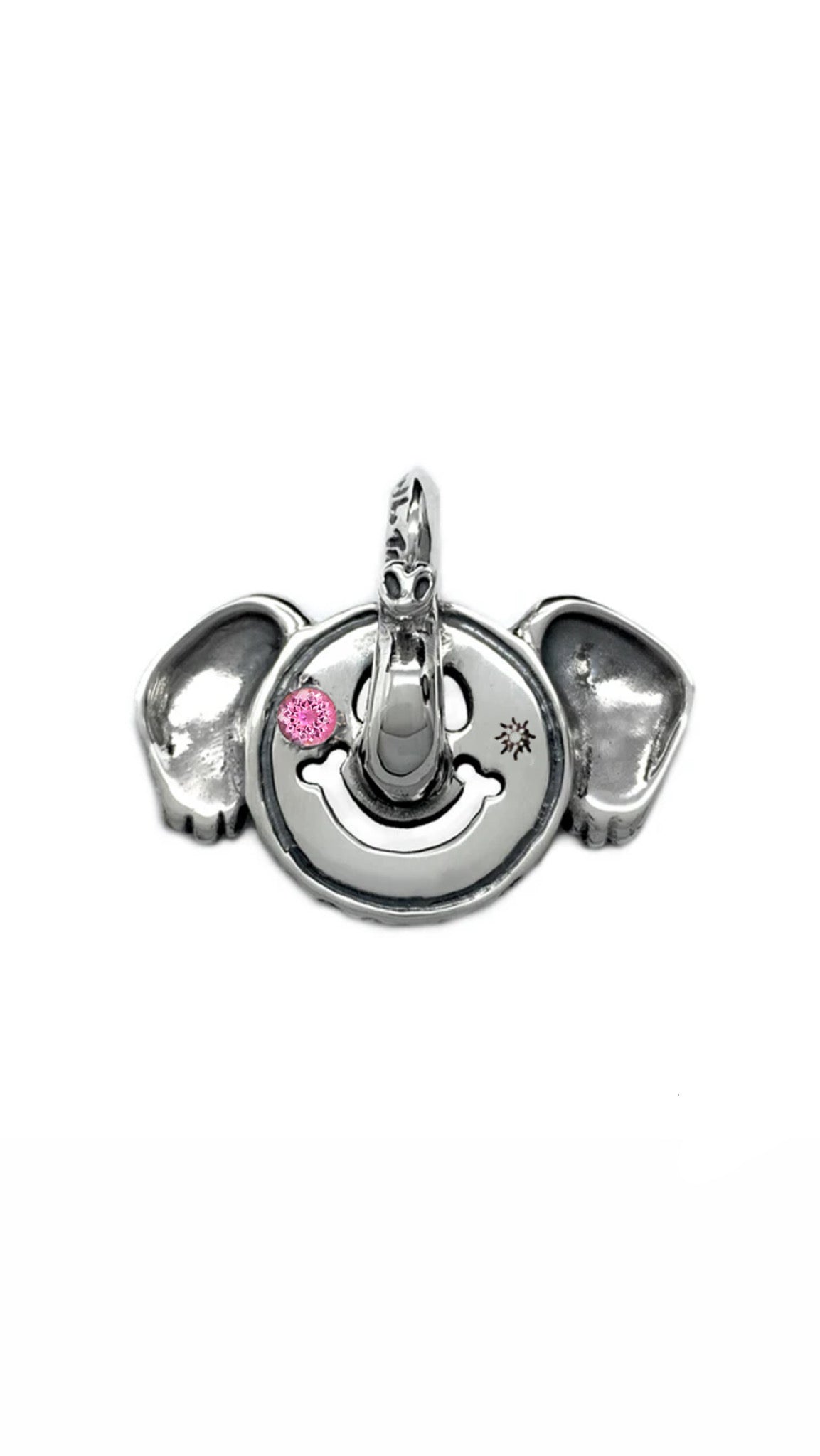 Bill wall leather *Custom Made* C390 Elephant Happy Face Charm w/4mm Stone Pink Tourmaline w/ Stamp Sun 1