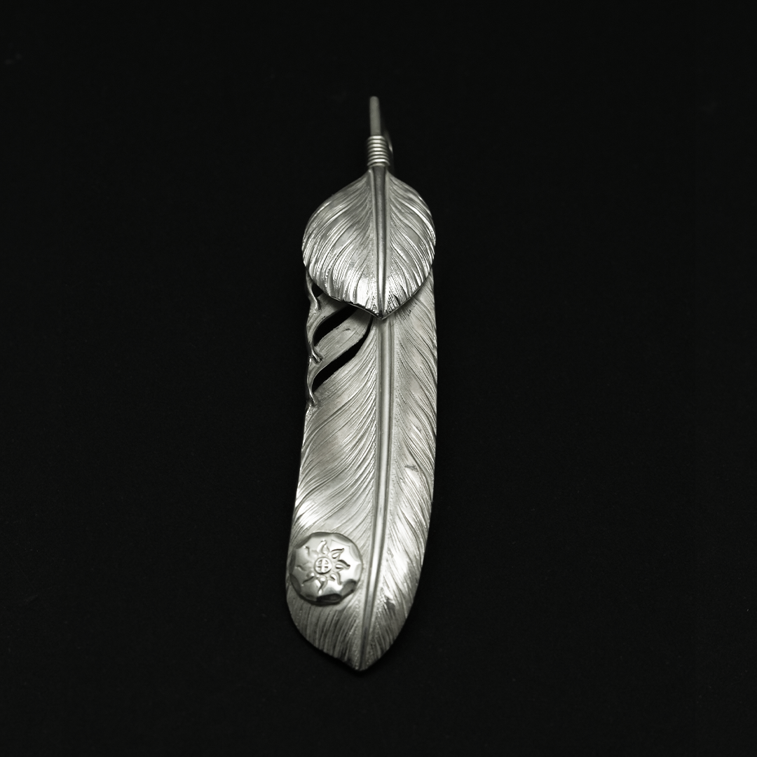 Albatory Silver Top Silver Point Feather L