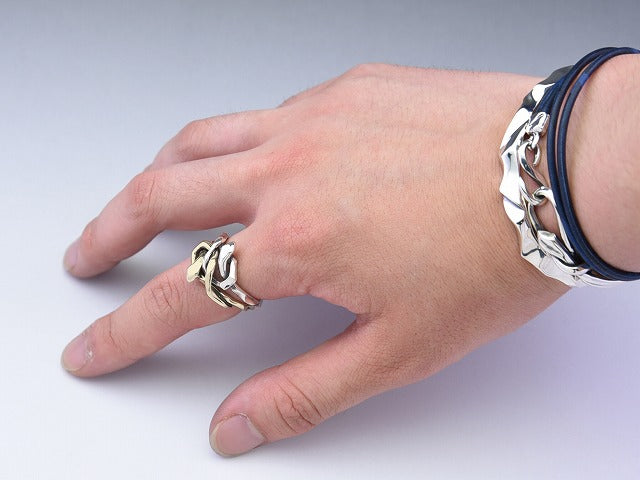 Deal Design - Knot Snake 10K Gold Combi Double Ring 2