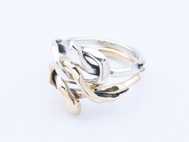 Deal Design - Knot Snake 10K Gold Combi Double Ring 4