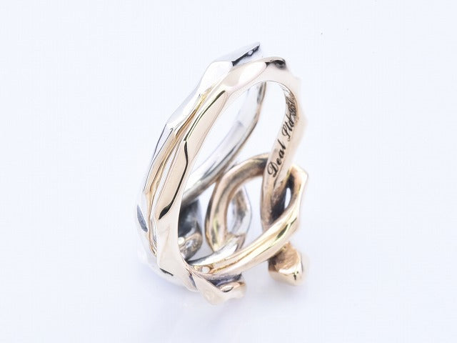 Deal Design - Knot Snake 10K Gold Combi Double Ring 6