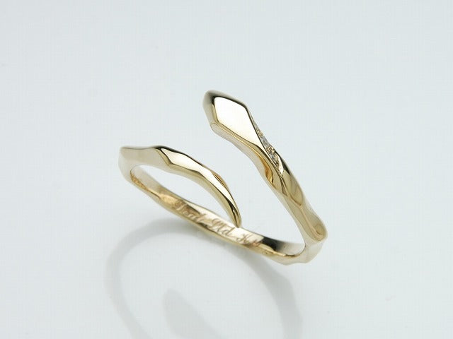 Deal Design - Line Snake 10K Gold with Stone Ring 1