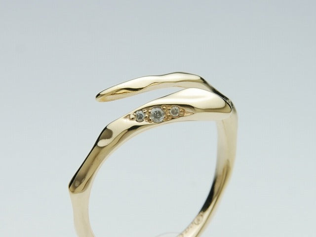 Deal Design - Line Snake 10K Gold with Stone Ring 3